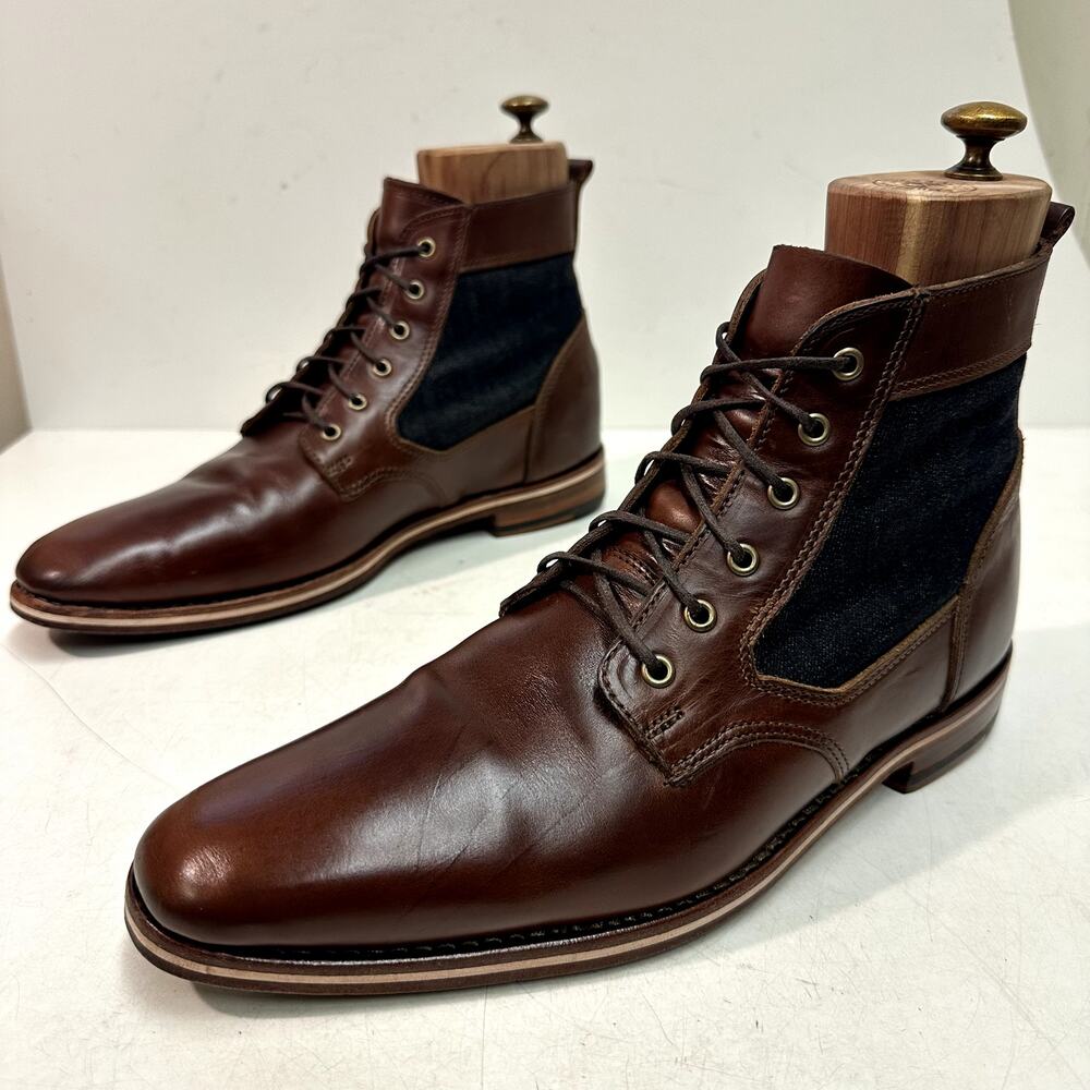 NEW HEELS Rancourt & Co. x Helm Sam Boot Ray-Ray Horween Cone Denim USA 10 D - Picture 7 of 12